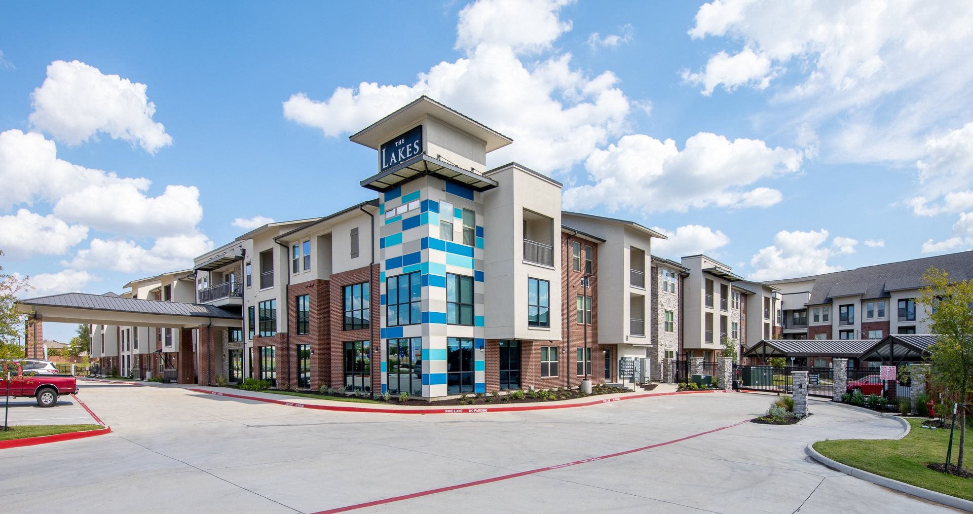 a street-view of a senior apartment community
